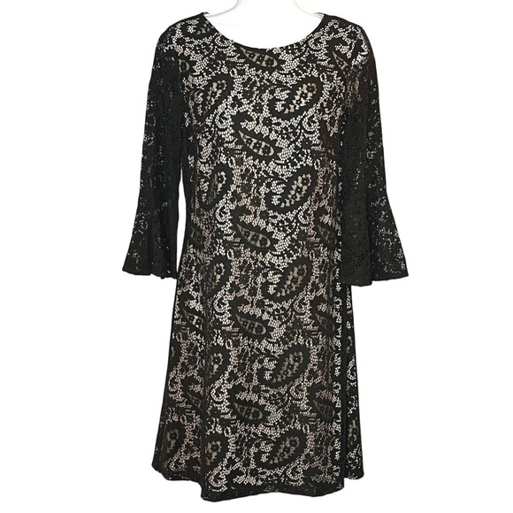 Tommy Hilfiger Dresses & Skirts - Tommy Hilfiger Black Lace Midi Dress 8 Whimsigoth Dark Romantic Gothic Cocktail